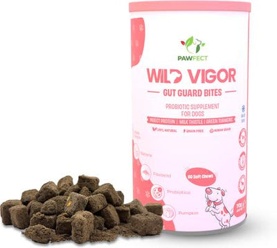 Wild Vigor All Natural Grain-Free Probiotic Supplement Chews for Dogs, 60 count