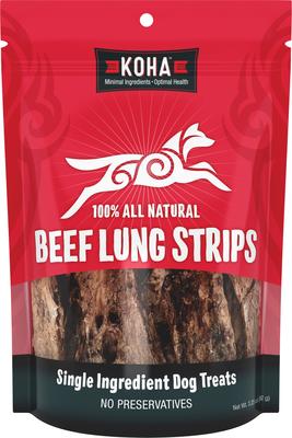 Air-Dried Single Ingredient Beef Lung Strips Natural Chew Dog Treats, 3.25-oz bag