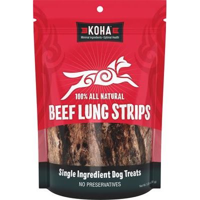 Tiras de pulmón de res secadas al aire, un solo ingrediente, golosinas masticables naturales para perros, bolsa de 3.25 oz