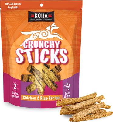 Crunchy Sticks - Premios para perros de pollo y arroz con ingredientes limitados, bolsa de 10.58 oz