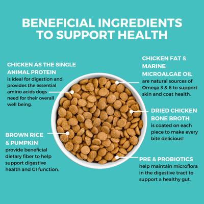 Limited Ingredient Bland Diet Sensitive Stomach Chicken & Brown Rice with Pumpkin Dry Food Dog Food, 20-lb bag