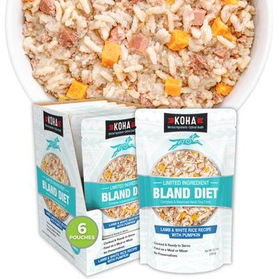 Alimento húmedo para perros con cordero y arroz blanco, con ingredientes limitados, para estómagos sensibles, bolsa de 12.5 oz, caja de 6