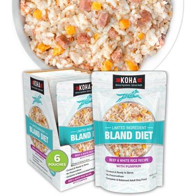 Alimento húmedo para perros con cordero y arroz blanco, con ingredientes limitados, para estómagos sensibles, bolsa de 12.5 oz, caja de 6