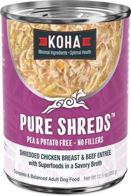 Pure Shreds Chicken Entree High Protein Wet Dog Food, 12.5-oz can, case of 12
