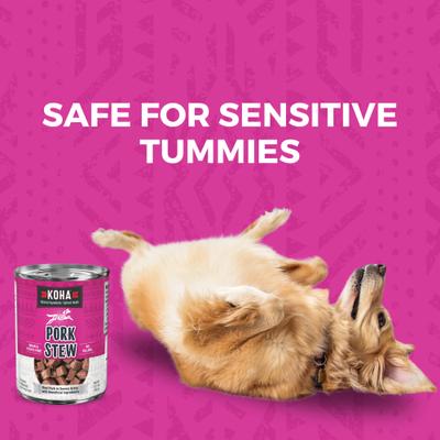 Alimento húmedo para perros con ingredientes limitados y alto contenido proteico Pork Stew, lata de 12.7 oz, caja de 12