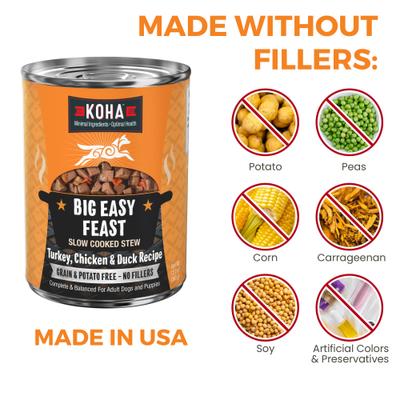 Big Easy Feast Slow Cooked Stew High Protein Wet Dog Food, 12.7-oz can, case of 12