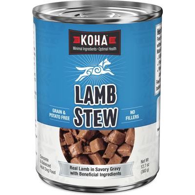 Alimento húmedo para perros Lamb Stew de alto contenido proteico con ingredientes limitados, lata de 12.7 oz, caja de 12