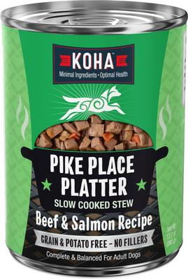 Pike Place Platter Slow Cooked Stew Alimento húmedo para perros con alto contenido proteico, lata de 12.7 oz, caja de 12