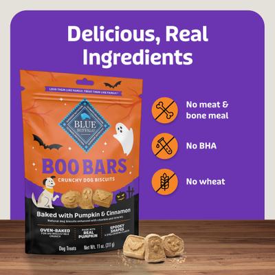 Boo Bars Pumpkin & Cinnamon Recipe Crunchy Halloween Dog Biscuits, 11-oz bag