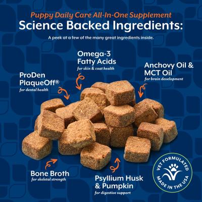 All-In-One Hickory Smoked Bacon Flavor Soft Chew Daily Care Supplement for Puppies, 60 count