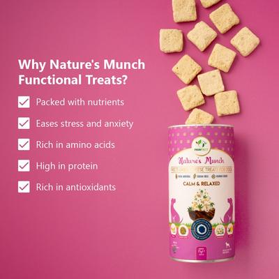 Nature's Munch Freeze-Dried Functional Relax & Calm Cheese Dog Treat, 2.65-oz canister