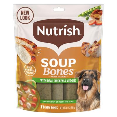 Bundle: Rachael Ray Nutrish Real Turkey, Brown Rice & Venison Recipe Dry Food + Soup Bones Chicken & Veggies Flavor Dog Treats