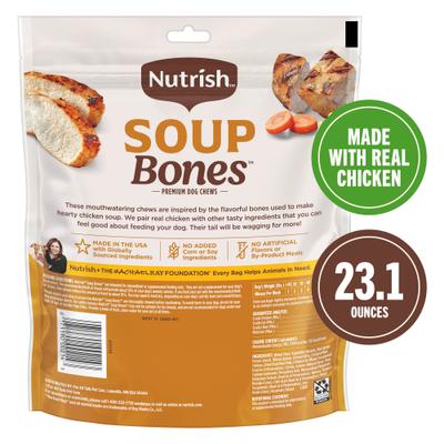 Bundle: Rachael Ray Nutrish Turkey & Rice Flavor Soup Bones + Soup Bones Chicken & Veggies Flavor Dog Treats