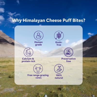 Himalayan Cheese Puff Bites All Natural Grain-Free High-Protein Crunchy Dog Training Treat, 2.47-oz bag