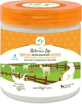 Nature Sip Goat Milk Powder with Pumpkin, Apple & Cinnamon Grain-Free Dog Food Topper & Liquid Treat, 4.23-oz jar