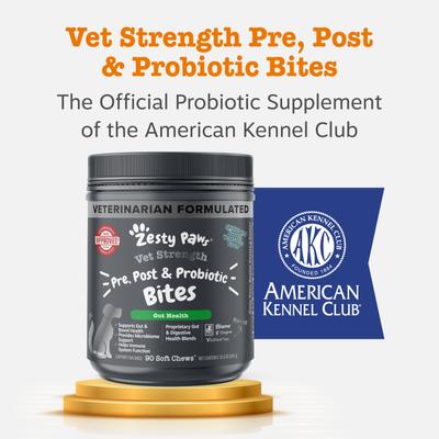 Vet Strength Pre Pro and Postbiotic, Suplemento digestivo y para flora intestinal, Perros. 90 chews