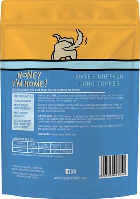 ¡Aderezo para comida de perro Lip-Smackin' Lung de búfalo de agua natural, bolsa de 59 g!