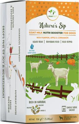 Nature Sip Goat Milk Powder with Pumpkin, Apple & Cinnamon Grain-Free Dog Food Topper & Liquid Treat, 5.29-oz carton