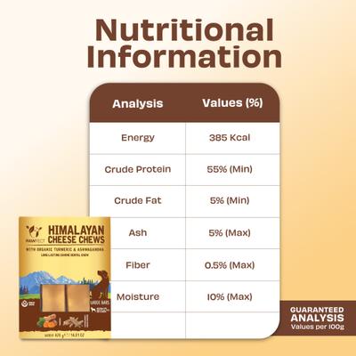 Himalayan Cheese Chews Large All Natural High-Protein Grain-Free with Turmeric & Ashwagandha-Indian Ginseng Dental Dog Treats, 3 count