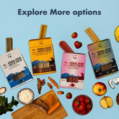 Himalayan Cheese Chews Large All Natural High-Protein Grain-Free with Apple Coconut & Mango Dental Dog Treats, 3 count