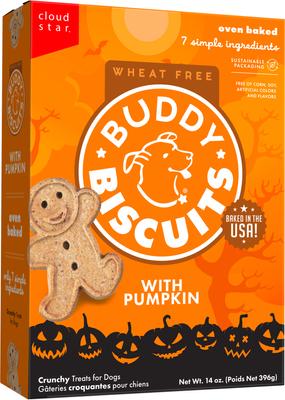 Crunchy Wheat-Free Pumpkin Flavored Halloween Dog Treats, 14-oz box