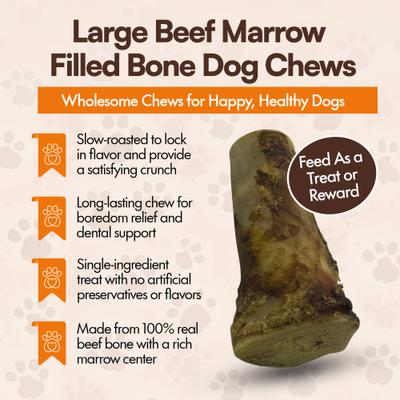 6-in Beef Marrow Filled Bone Dog Chew Treat, 1 count