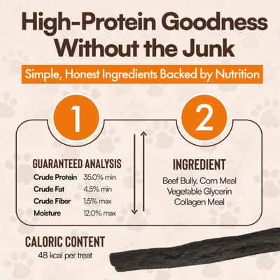 6-in Bully Crunchy Beef Sticks Dog Treat, 24 count