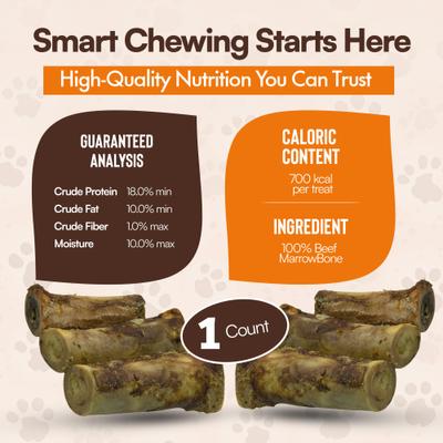 6-in Beef Marrow Filled Bone Dog Chew Treat, 1 count