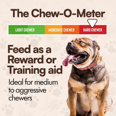 Hueso de espinilla de 3-4 pulgadas relleno de mantequilla de maní, golosina masticable para perros, 3 unidades