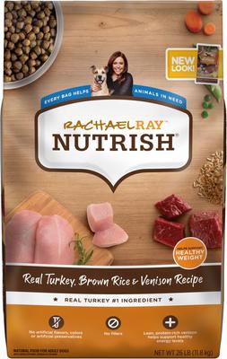Bundle: Rachael Ray Nutrish Real Turkey, Brown Rice & Venison Recipe Dry Food + Soup Bones Chicken & Veggies Flavor Dog Treats