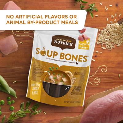 Bundle: Rachael Ray Nutrish Turkey & Rice Flavor Soup Bones + Soup Bones Beef & Barley Flavor Dog Treats