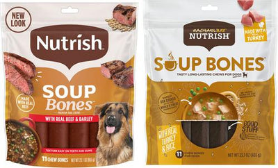 Bundle: Rachael Ray Nutrish Turkey & Rice Flavor Soup Bones + Soup Bones Beef & Barley Flavor Dog Treats