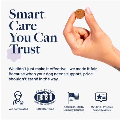 Pork Flavor Soft Chew Pet Calm Supplement for Dogs, 60 count