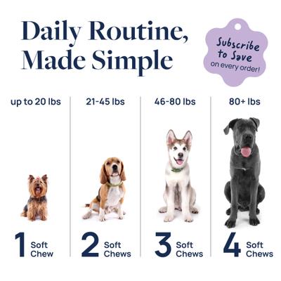 Pork Flavor Soft Chew Pet Calm Supplement for Dogs, 60 count