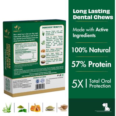 Dentamust Himalayan Cheese Chews - Golosinas dentales para perros, sabor mediano, totalmente naturales, ricas en proteínas, sin cereales, con aloe vera, extracto de té verde, miel, hinojo y semillas de sésamo, 3 unidades
