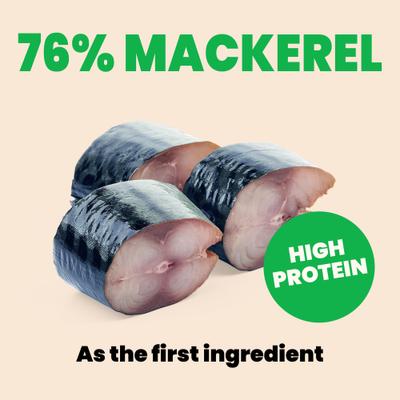 HQS Natural Mackerel Flaked Wet Cat Food, 2.47-oz can, case of 6