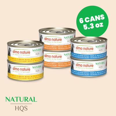 HQS Natural Rotational Diet Chicken & Tuna Selections Variety Pack Wet Cat Food, 5.29-oz can, case of 6