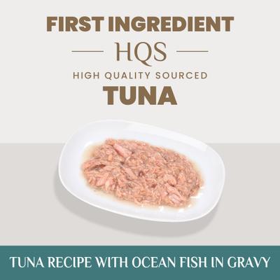 HQS Supportive Formulas Golden Age Flaked Tuna Recipe with Ocean Fish in Gravy Wet Cat Food, 1.77-oz can, case of 6