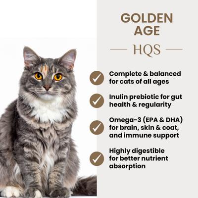 HQS Supportive Formulas Golden Age Flaked Tuna Recipe with Ocean Fish in Gravy Wet Cat Food, 1.77-oz can, case of 6