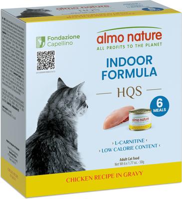 HQS Supportive Formulas Indoor Formula Shredded Chicken Recipe in Gravy Wet Cat Food, 1.77-oz can, case of 6