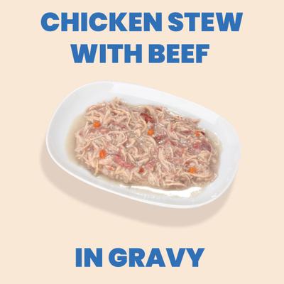 HQS Complete Gluten-Free Chicken Stew with Beef Shredded Canned Wet Dog Food, 5.5-oz, case of 12
