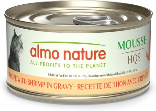 HQS Paté Tuna Recipe with Shrimps in Gravy Grain-Free Pate Wet Canned Cat Food, 2.47-oz can, case of 24