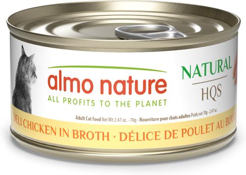 HQS Natural Chicken Deli Broth Cat Wet Food, 2.47-oz can, case of 24