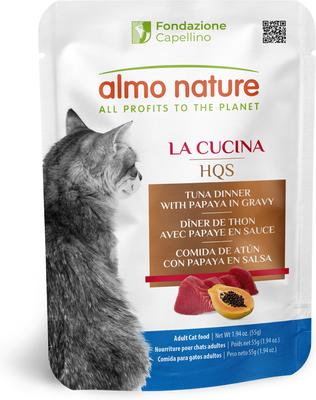 HQS La Cucina Tuna with Sole Grain-Free Cat Food Pouches, 1.94-oz, case of 12