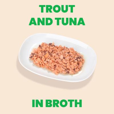 HQS Natural Trout & Tuna in Broth Grain-Free Canned Cat Food, 2.47-oz, case of 24