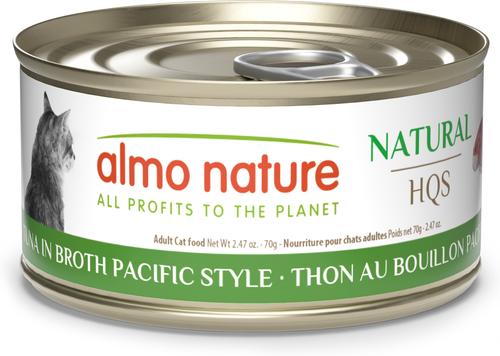 HQS Natural Tuna in Broth Pacific Style Grain-Free Canned Cat Food, 2.47-oz, case of 24