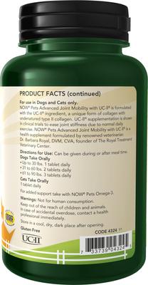 UC-II Advanced Joint Mobility Dog & Cat Supplement, 60 Count