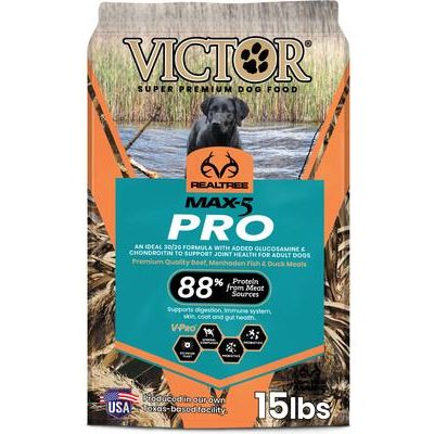 Alimento seco para perros deportivos Realtree Max-5 Pro 30/20 con alto contenido proteico para apoyo articular, bolsa de 15 lb