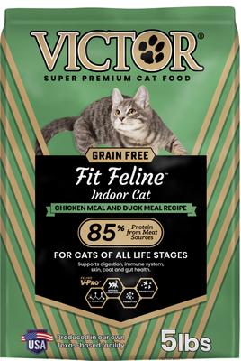 Grain-Free Fit Feline Indoor Chicken & Duck Meal Healthy Weight Dry Cat Food, 5-lb bag