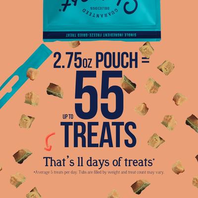 Wild Salmon Single Ingredient Freeze-Dried Dog Treats, 2.75-oz pouch